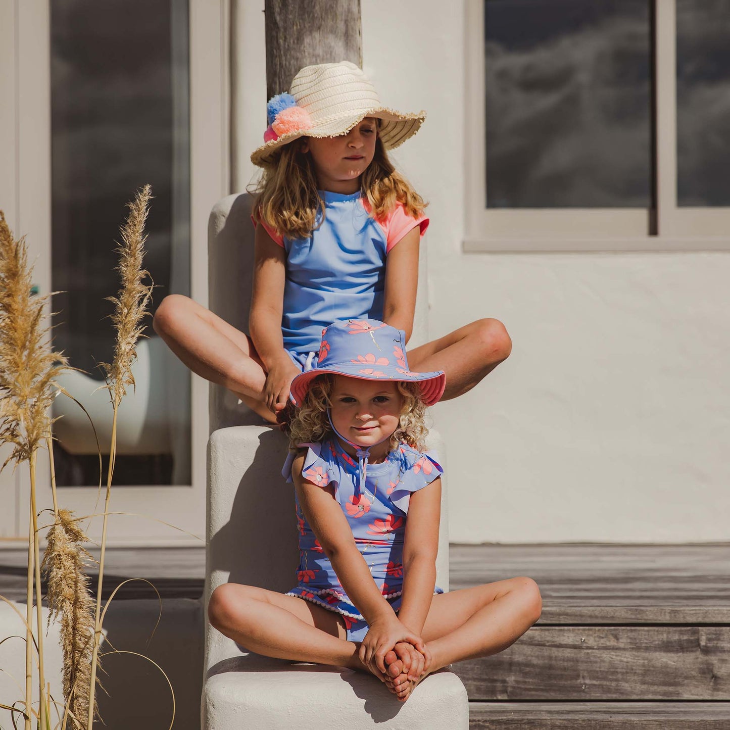 Cornflower Peach Sleeve SS Rash Top - Snapper Rock