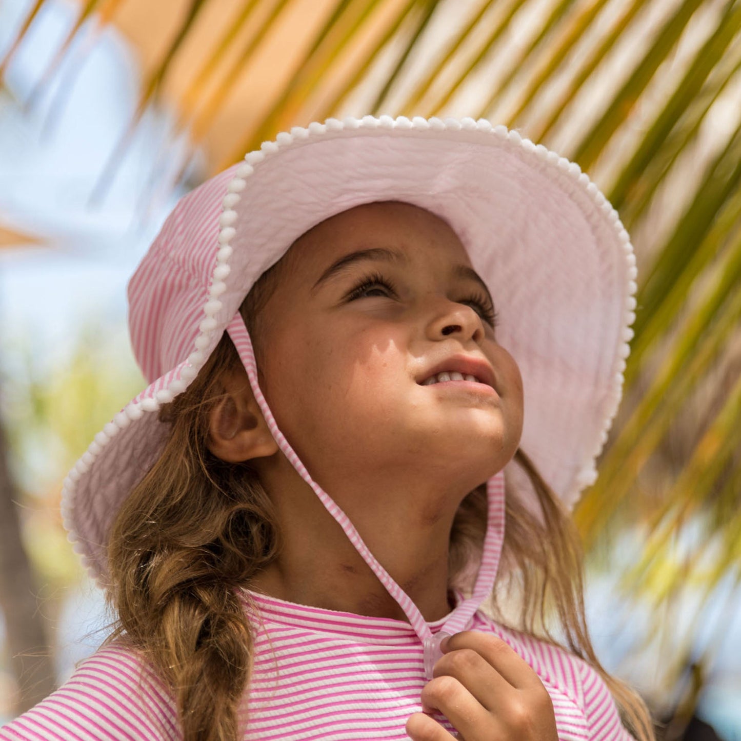 Pink & White Stripe Bucket Hat - Snapper Rock