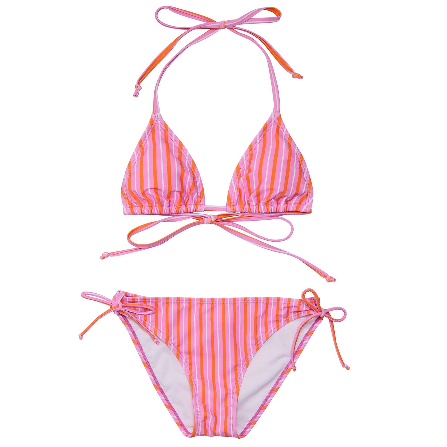 Stripy Sunset Sustainable Triangle Bikini - Snapper Rock