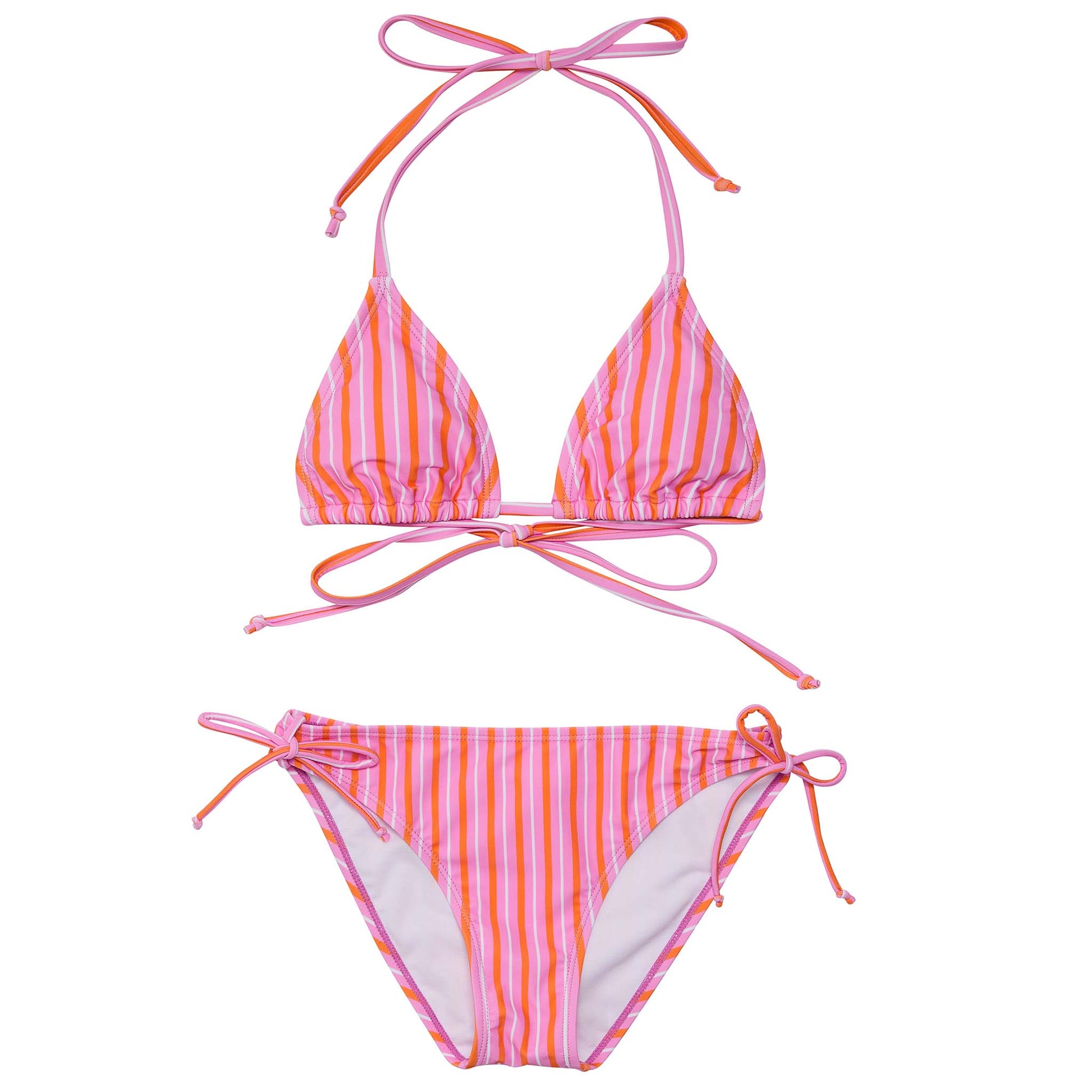 Stripy Sunset Sustainable Triangle Bikini - Snapper Rock