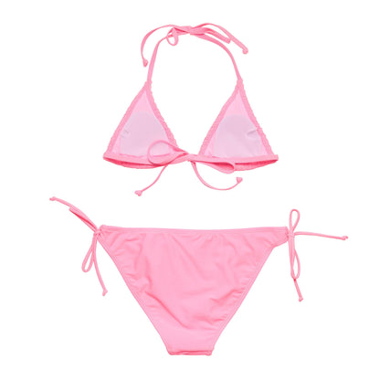Pink Shirred Triangle Bikini - Snapper Rock