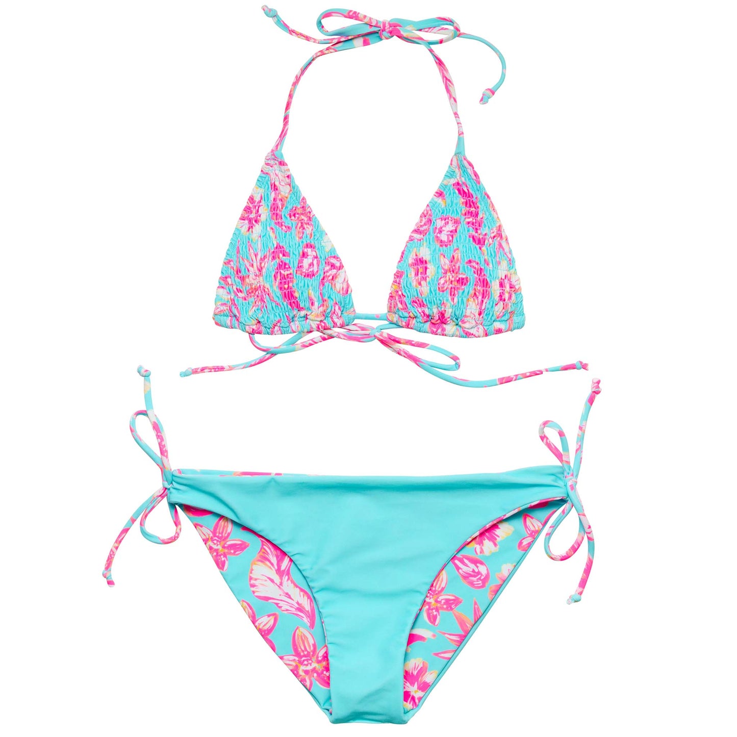 Tropical Glow Teen Recycled Triangle Bikini - Snapper Rock