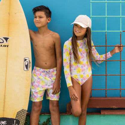 Aloha Vacay Recycled LS Surf Suit - Snapper Rock