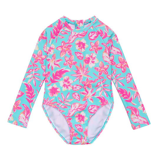 Tropical Glow Recycled LS Surf Suit - Snapper Rock