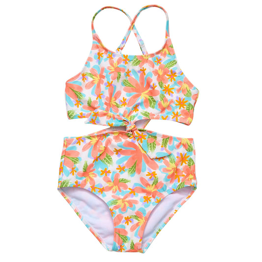 Hawaiian Luau Sustainable Cut Out Swimsuit - Snapper Rock