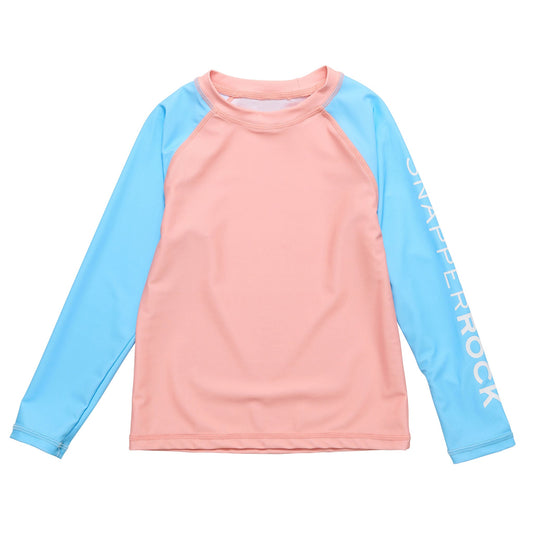 Peach Colorblock LS Rash Top - Snapper Rock