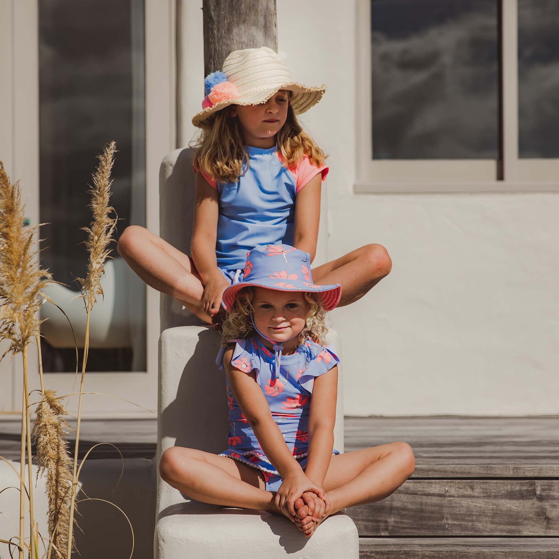 Cornflower Peach Sleeve SS Rash Top - Snapper Rock