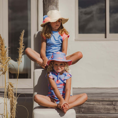 Cornflower Peach Sleeve SS Rash Top - Snapper Rock