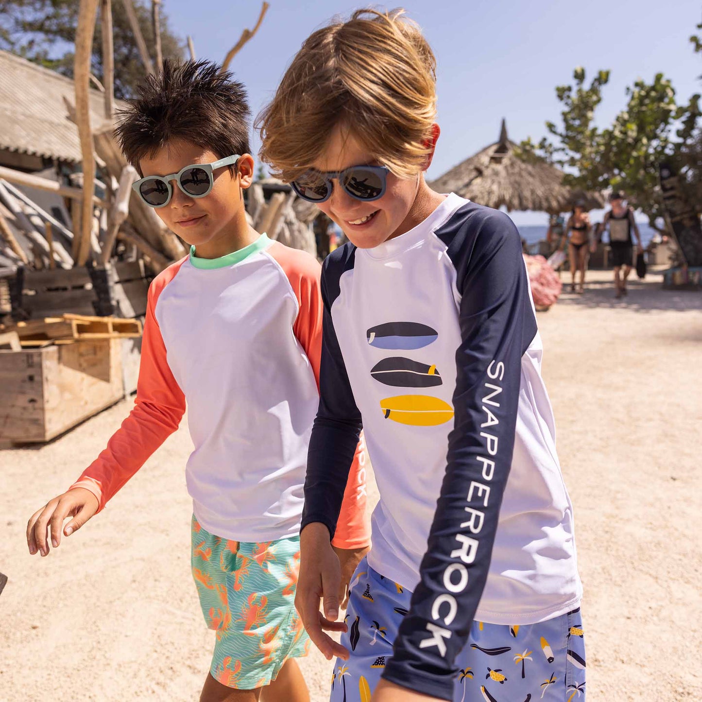 White Coral Sleeve Sustainable Rash Top - Snapper Rock