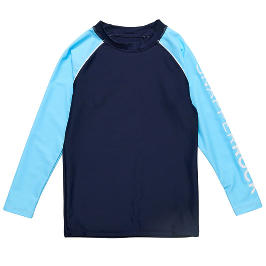 Navy Lt Blue Sleeve LS Rash Top - Snapper Rock