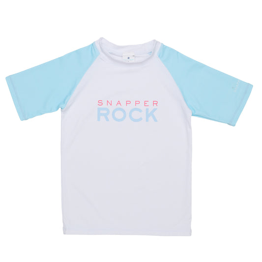 Lt Blue Sleeve Sustainable SS Rash Top - Snapper Rock