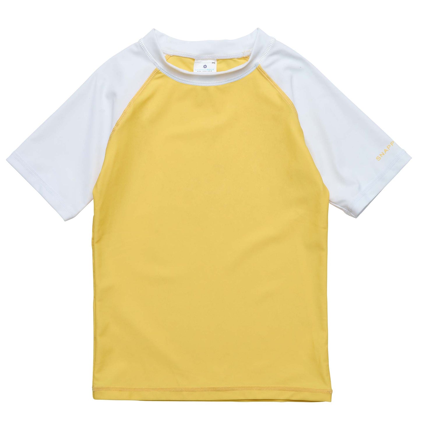 Yellow White Sleeve Sustainable SS Rash Top - Snapper Rock