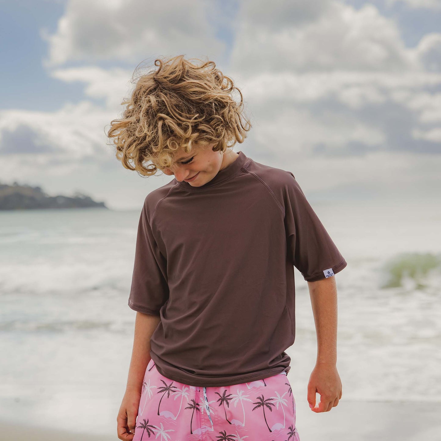 Chocolate Sustainable SS Rash Top - Snapper Rock