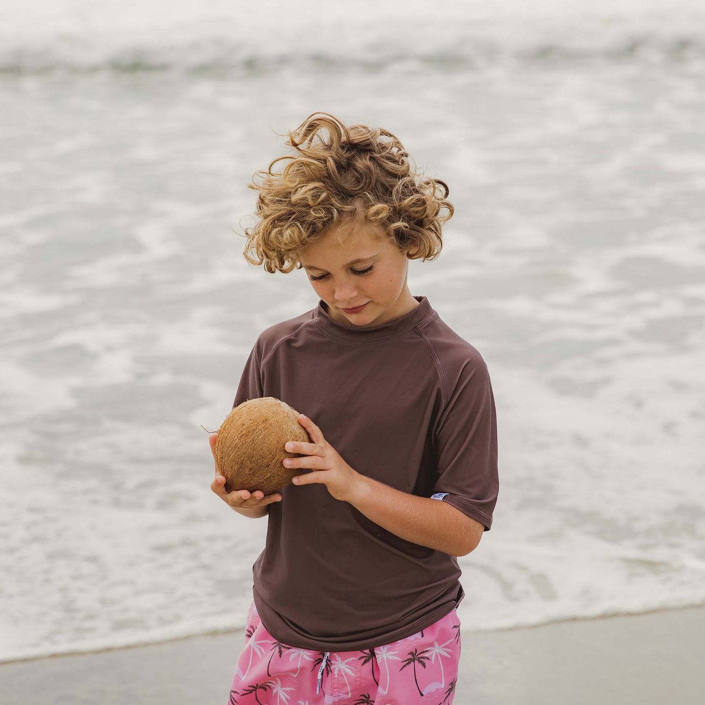 Chocolate Sustainable SS Rash Top - Snapper Rock