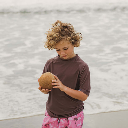 Chocolate Sustainable SS Rash Top - Snapper Rock