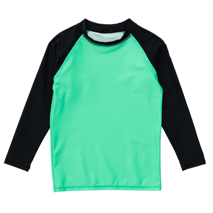 Green Black Sustainable LS Rash Top - Snapper Rock