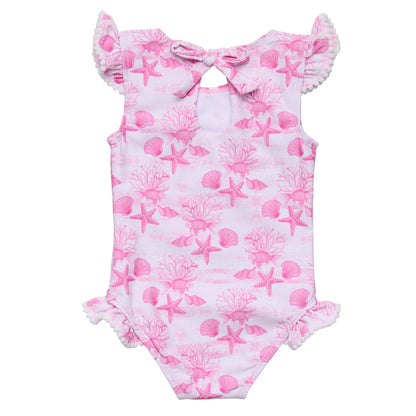Pink Lagoon Frill Swimsuit - Snapper Rock