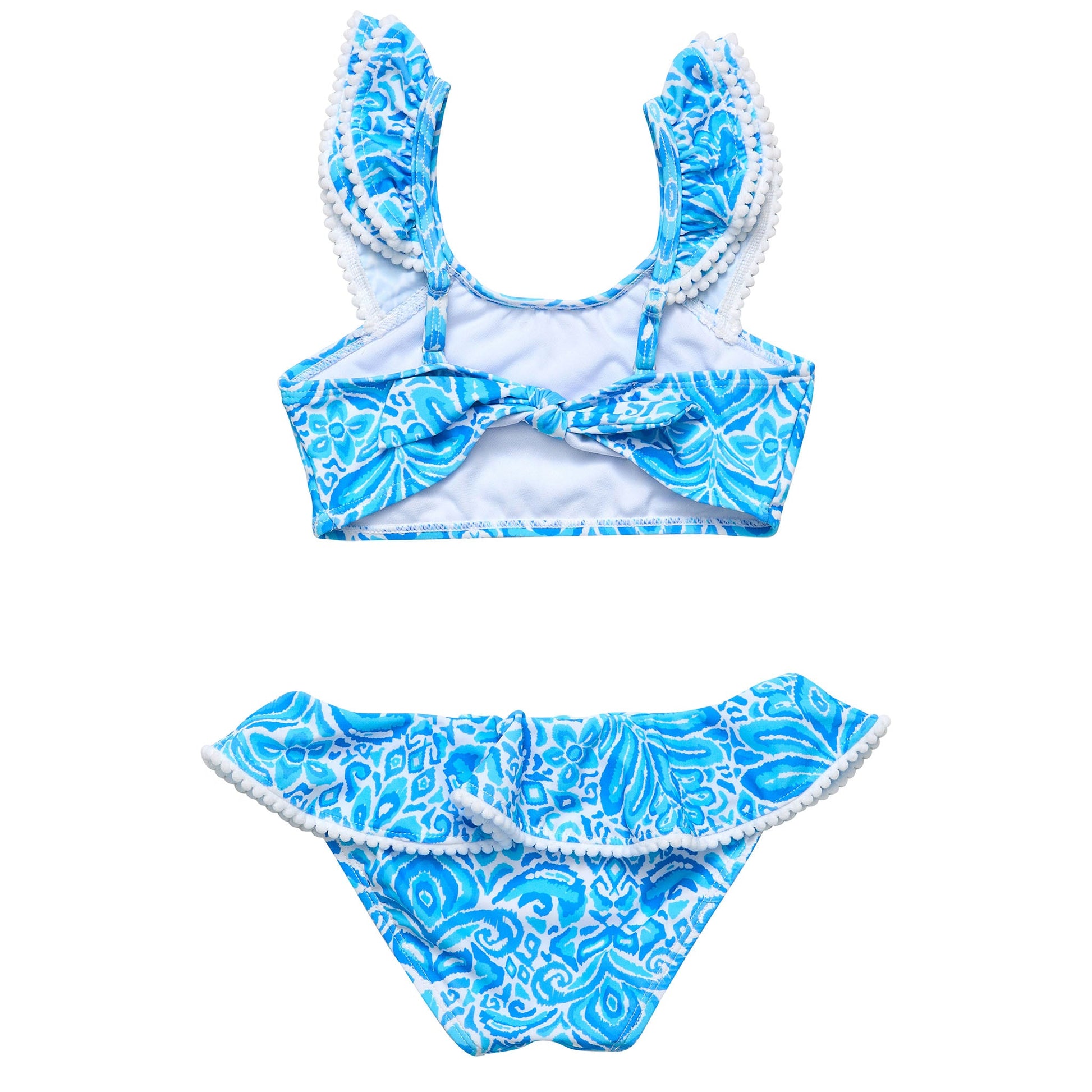 Santorini Blue Frill Crop Bikini - Snapper Rock