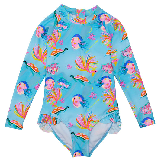 Kaleido Fish Sustainable Leg Frill Surf Suit - Snapper Rock