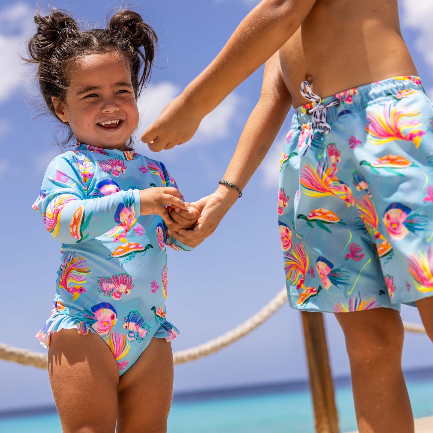 Kaleido Fish Sustainable Leg Frill Surf Suit - Snapper Rock