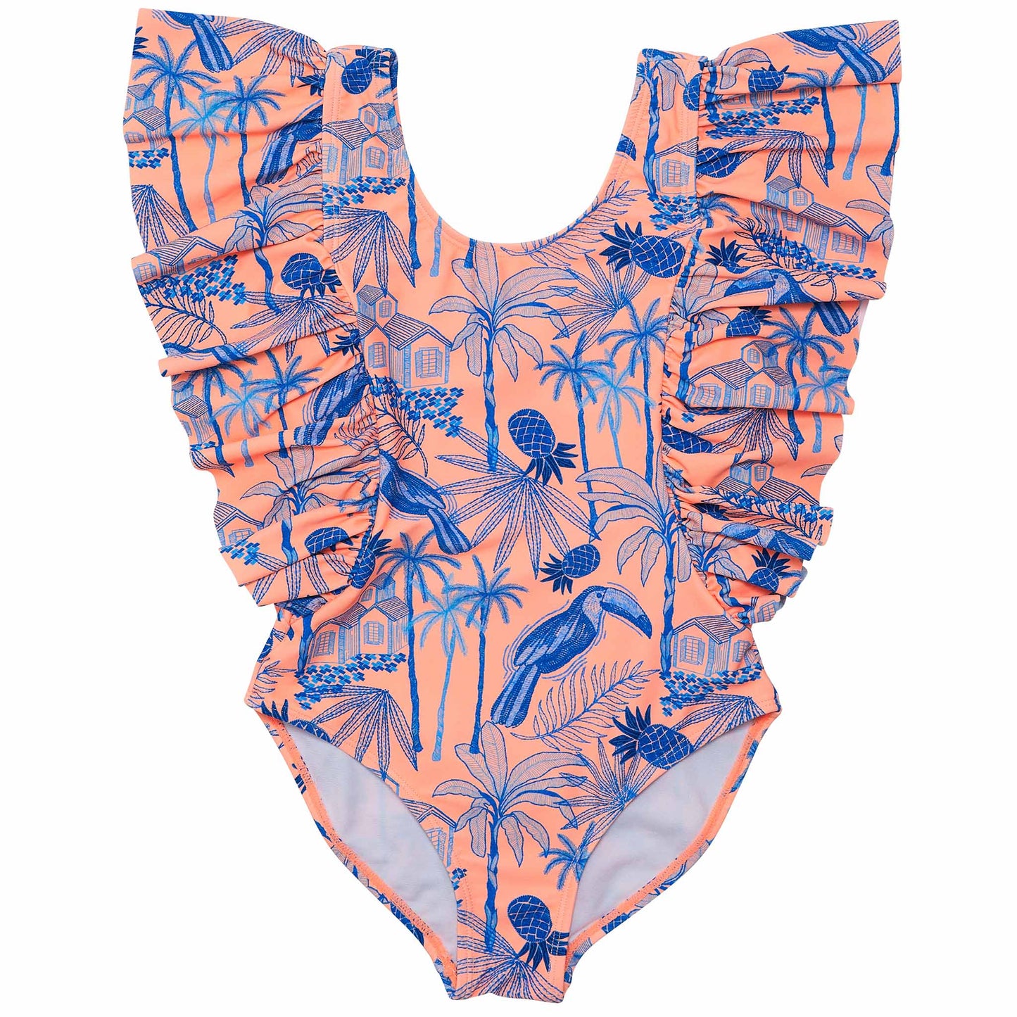 Tropicana Vacay Sustainable Wide Frill Swimsuit - Snapper Rock