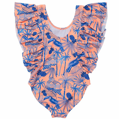 Tropicana Vacay Sustainable Wide Frill Swimsuit - Snapper Rock