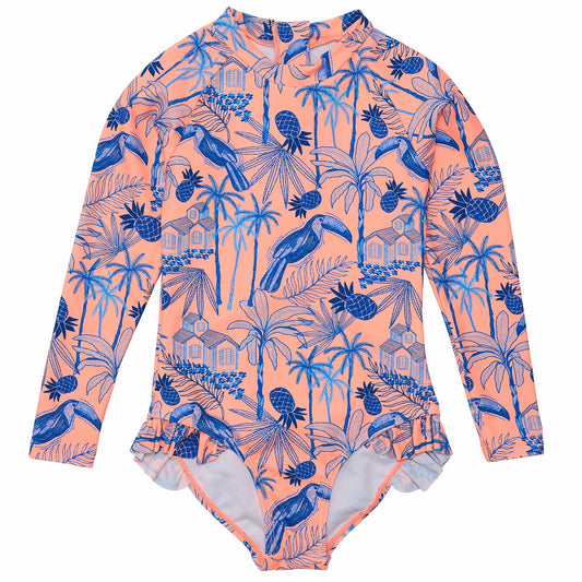 Tropicana Vacay Sustainable Leg Frill Surf Suit - Snapper Rock