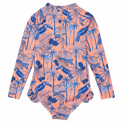 Tropicana Vacay Sustainable Leg Frill Surf Suit - Snapper Rock