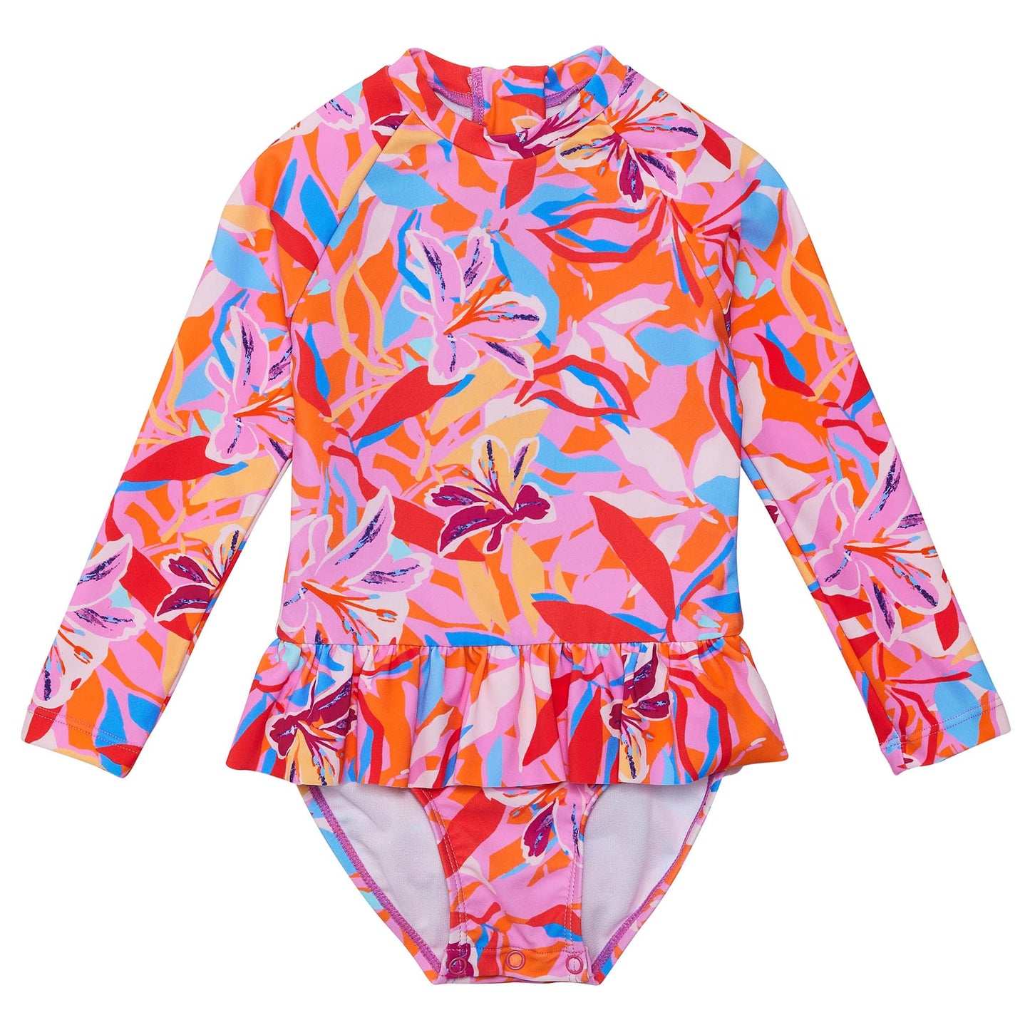 Blooming Sunset Sustainable LS Skirt Surf Suit - Snapper Rock