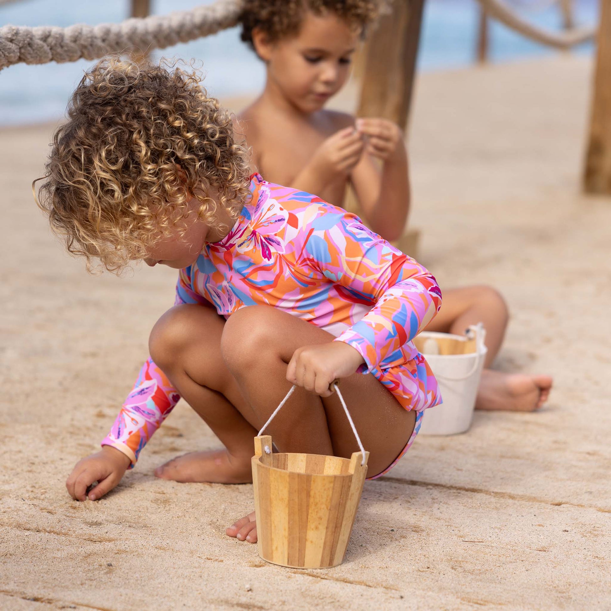 Blooming Sunset Sustainable LS Skirt Surf Suit - Snapper Rock