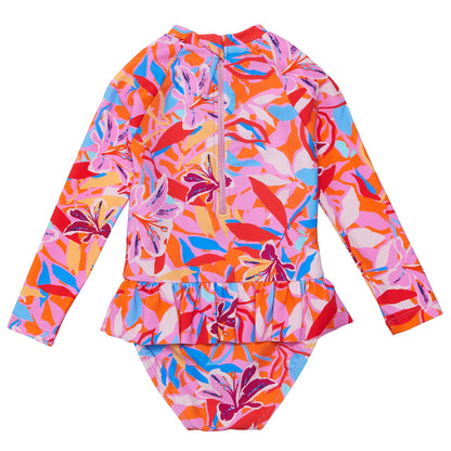 Blooming Sunset Sustainable LS Skirt Surf Suit - Snapper Rock