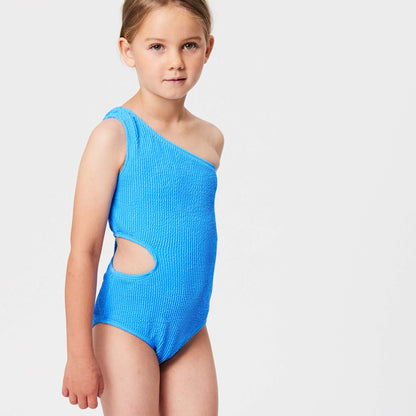 Marine Blue One Shoulder Swimsuit - Snapper Rock