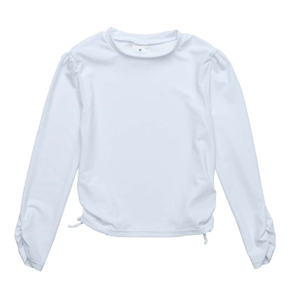 White Rouched LS Rash Top - Snapper Rock