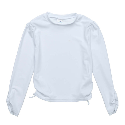 White Rouched LS Rash Top - Snapper Rock