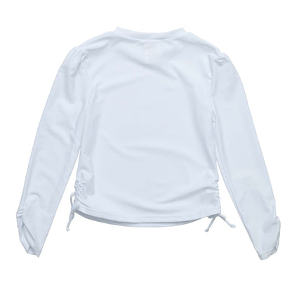 White Rouched LS Rash Top - Snapper Rock
