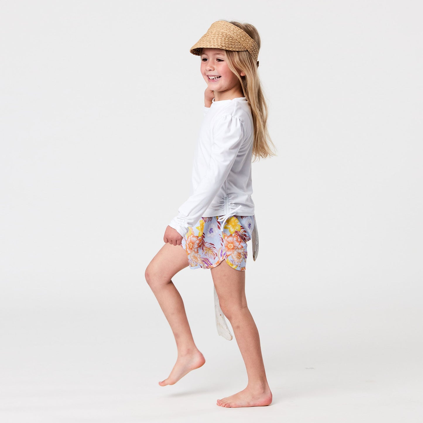 White Rouched LS Rash Top - Snapper Rock