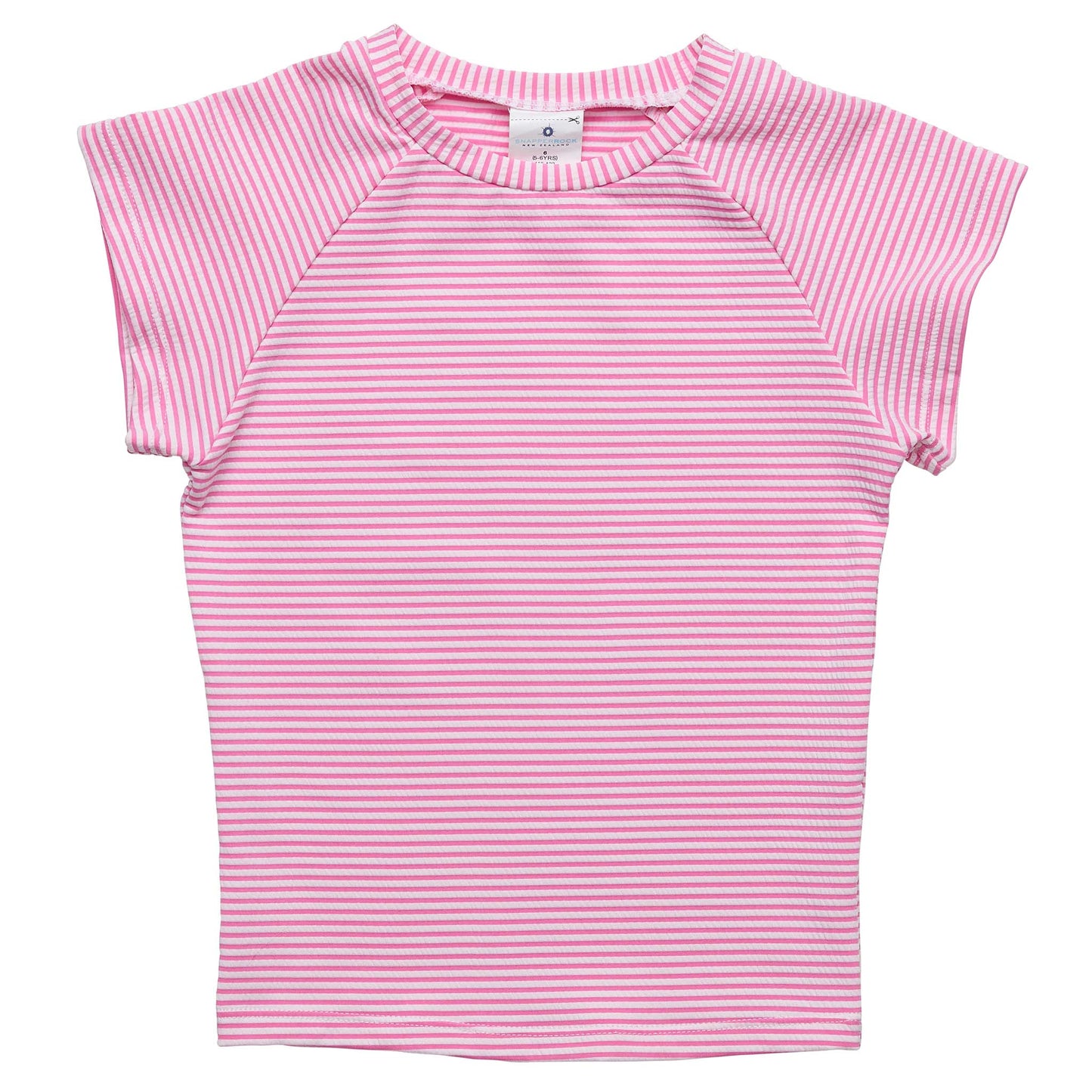 Raspberry Stripe SS Rash Top - Snapper Rock