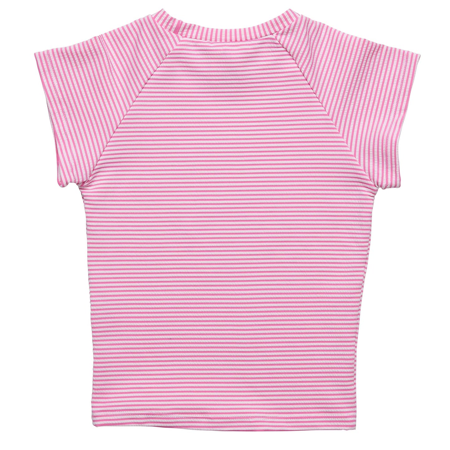 Raspberry Stripe SS Rash Top - Snapper Rock