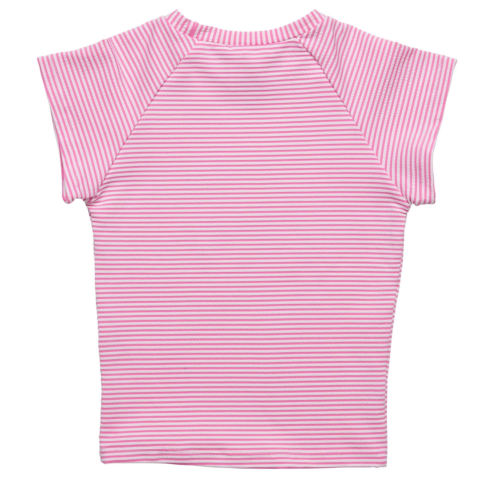Raspberry Stripe SS Rash Top - Snapper Rock