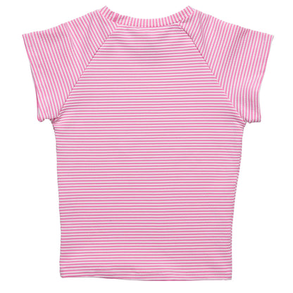 Raspberry Stripe SS Rash Top - Snapper Rock