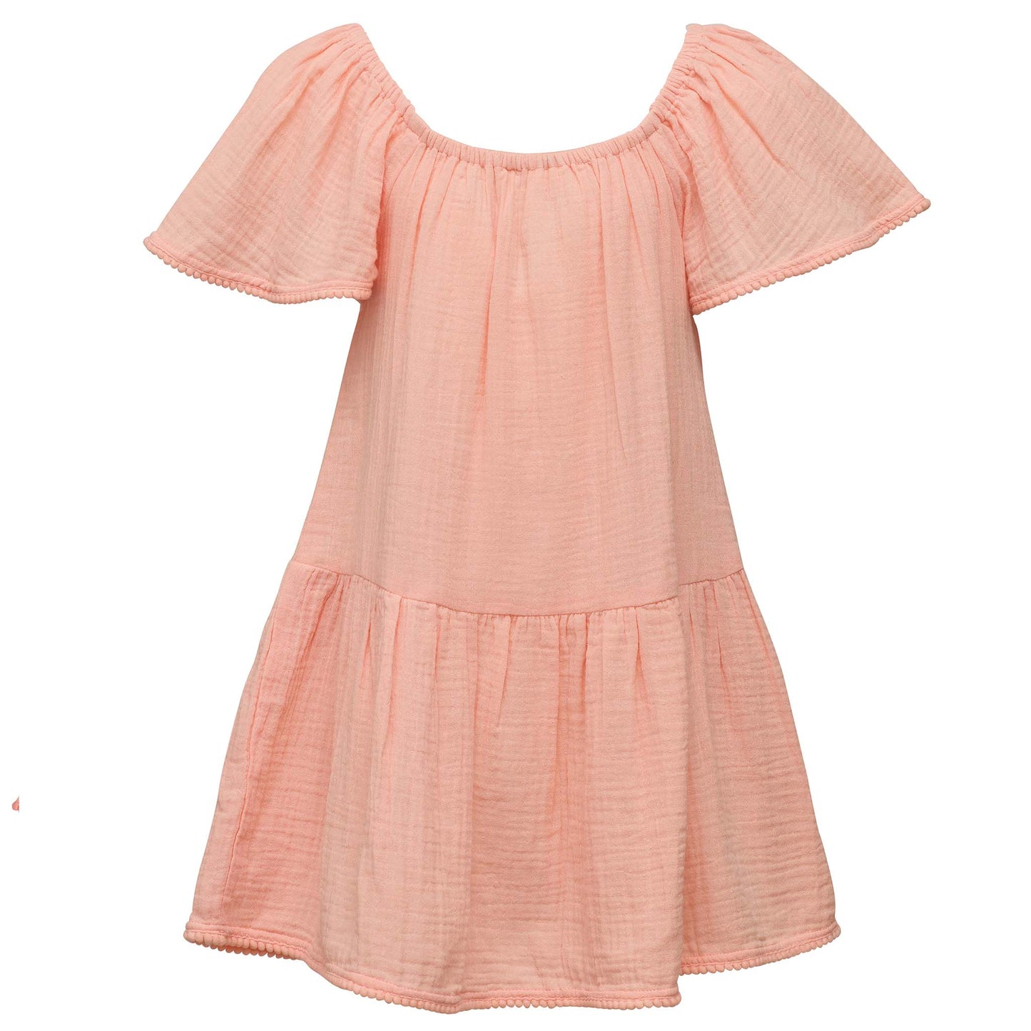Peach Flutter Sleeve Beach Dress - Snapper Rock