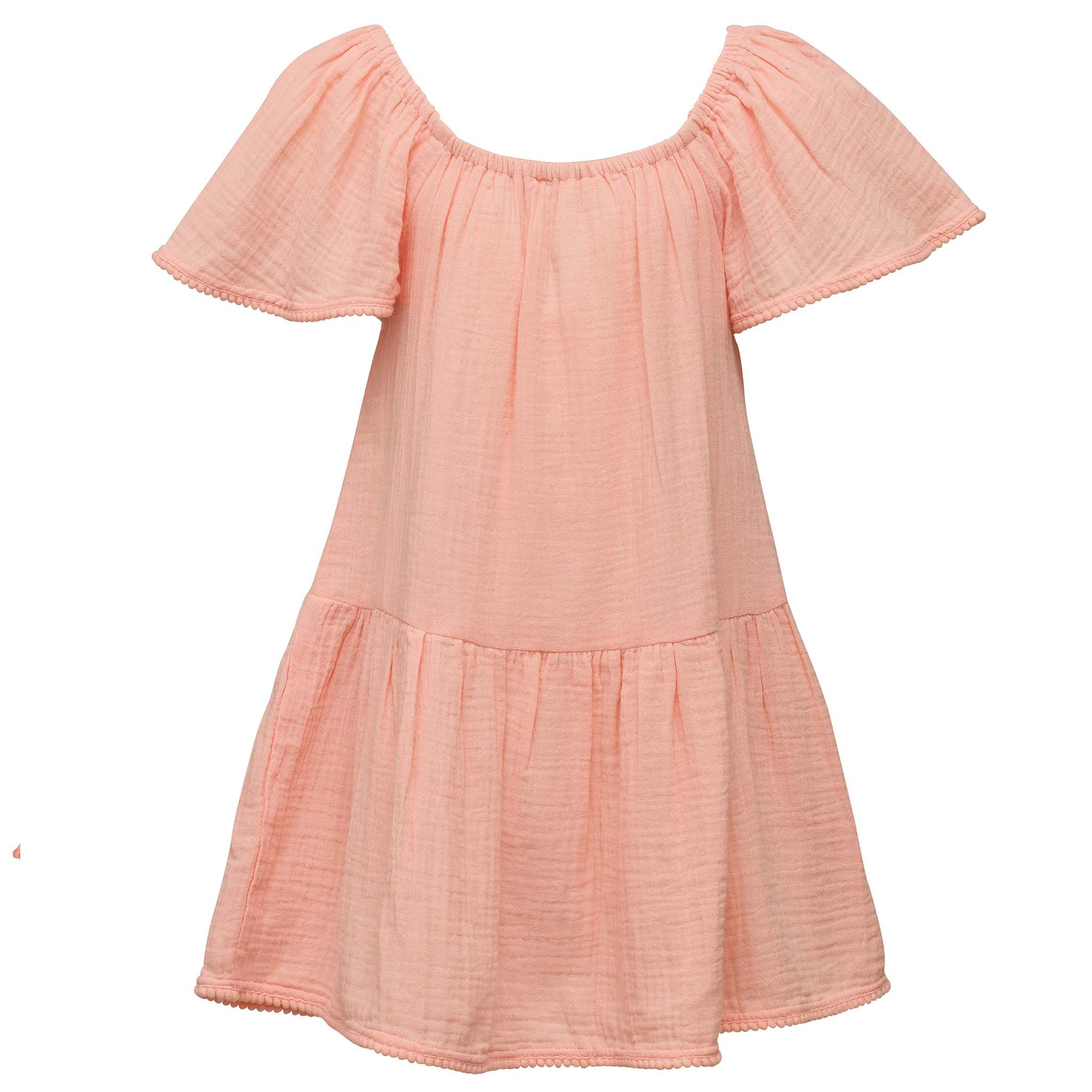 Peach Flutter Sleeve Beach Dress - Snapper Rock