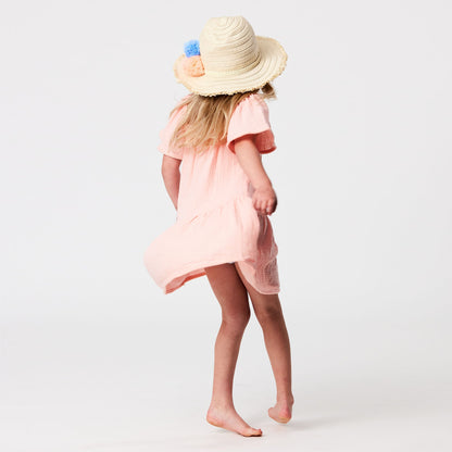 Peach Flutter Sleeve Beach Dress - Snapper Rock