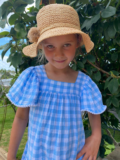 Cornflower Gingham Beach Dress - Snapper Rock