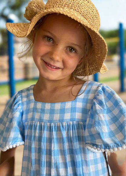 Cornflower Gingham Beach Dress - Snapper Rock