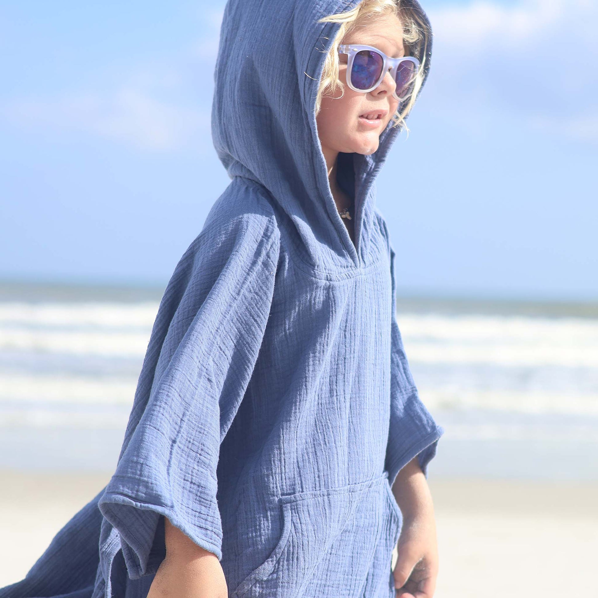 Denim Blue Beach Poncho - Snapper Rock