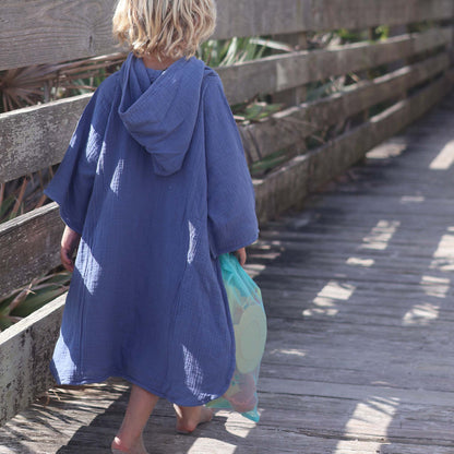 Denim Blue Beach Poncho - Snapper Rock