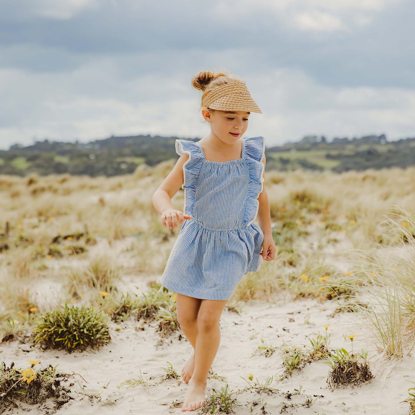 Cornflower Frilled Beach Dress - Snapper Rock