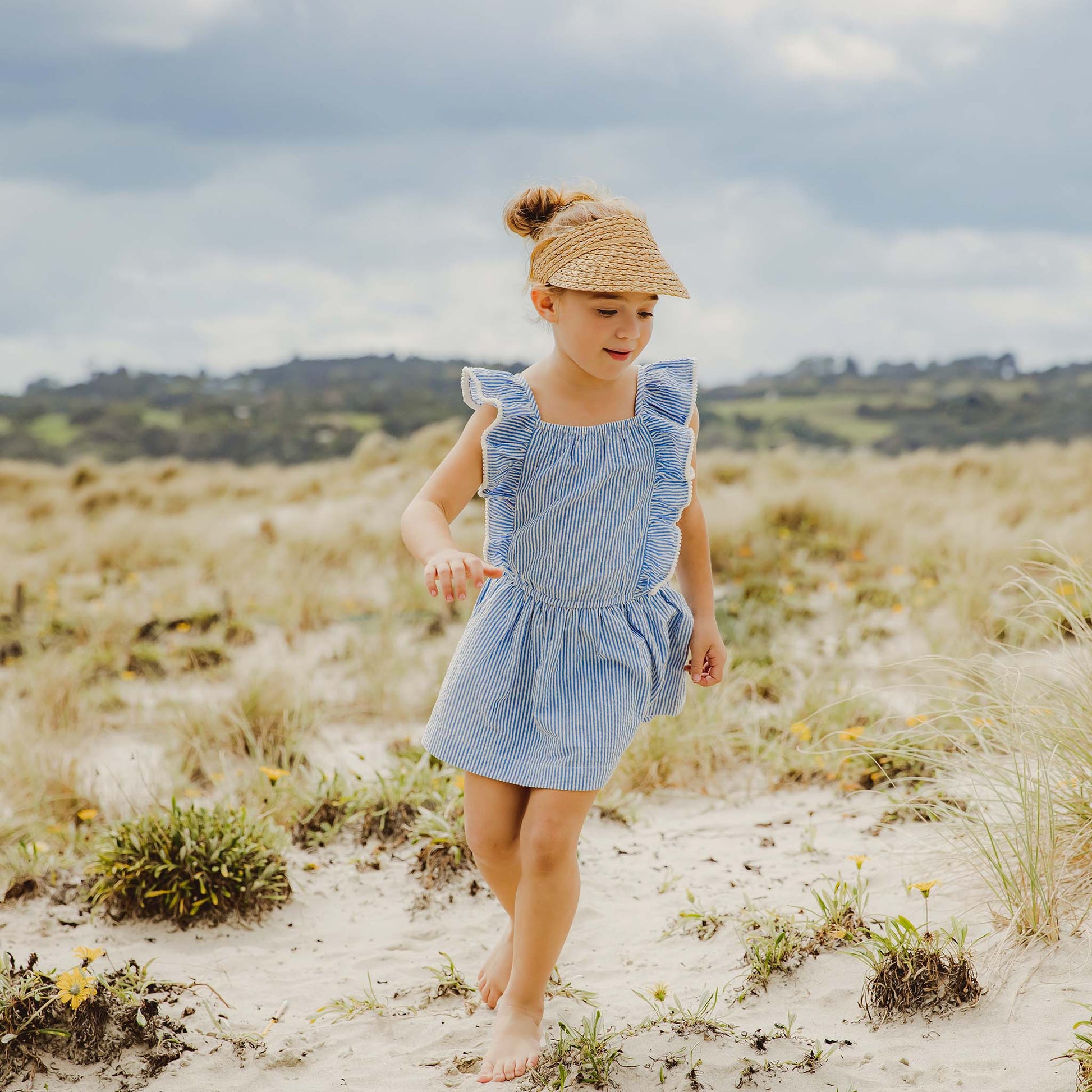 Cornflower Frilled Beach Dress - Snapper Rock