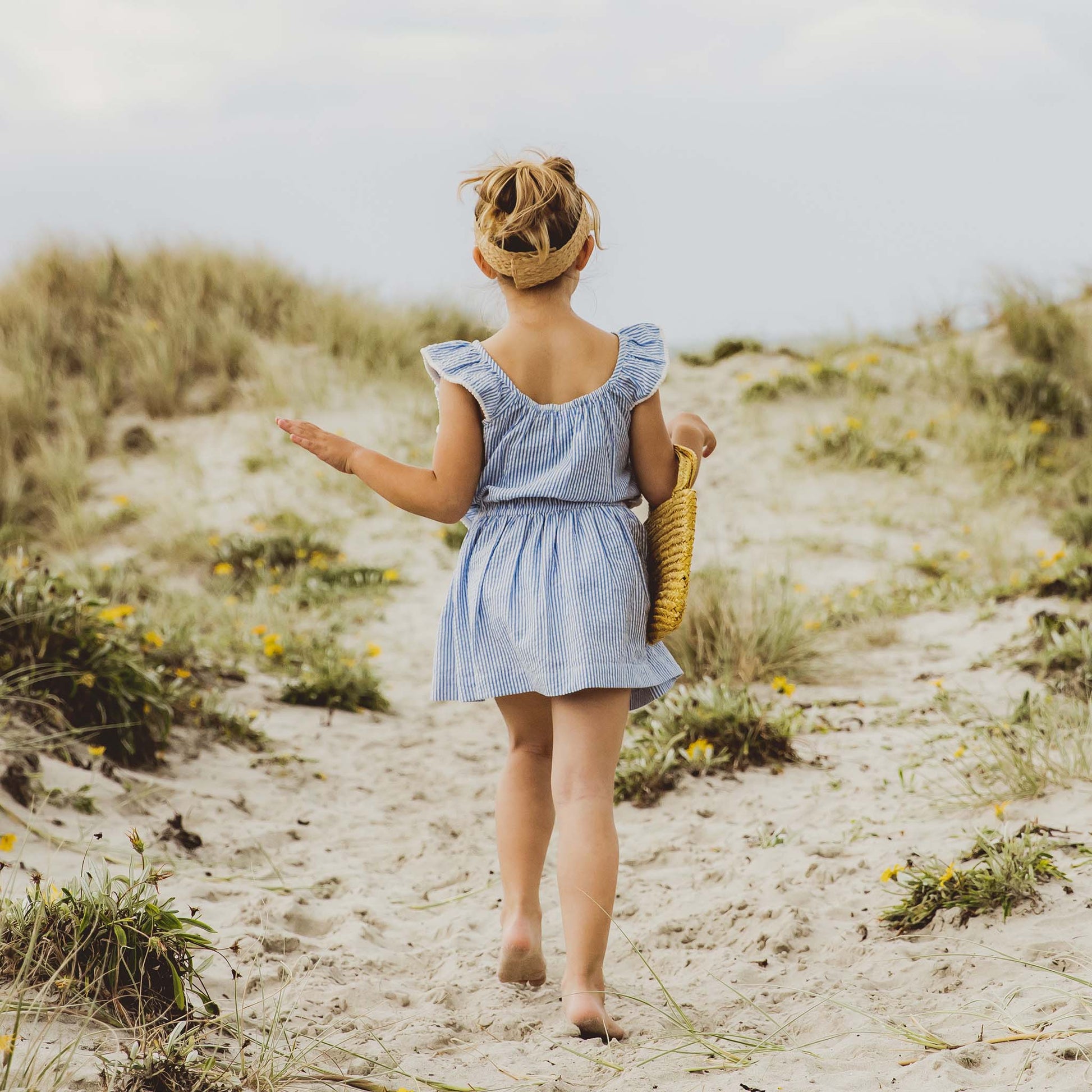 Cornflower Frilled Beach Dress - Snapper Rock